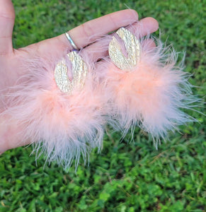 Boa feather earrings