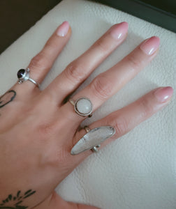 Clear quartz ring