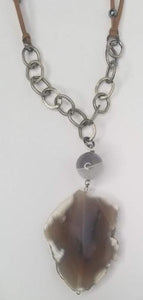 Adjustable Agate pendant necklace