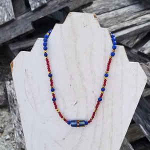 Blue Thailand wood necklace