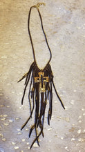 Load image into Gallery viewer, Leather fringed necklace
