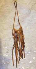 Load image into Gallery viewer, Leather fringed necklace
