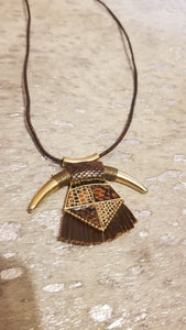 Brown & gold necklace