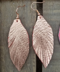 Boho small leather earrings