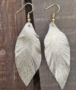 Boho small leather earrings