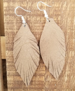 Boho small leather earrings