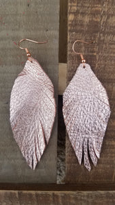 Boho metallic leather earrings