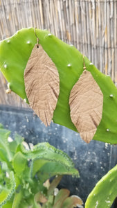 Boho medium leather earrings