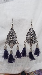 Boho metal tassel earrings