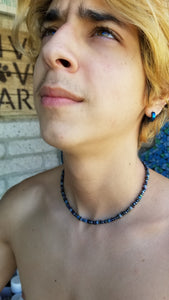 Sodalite & pyrite necklace