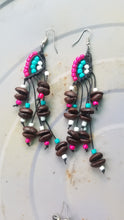 Load image into Gallery viewer, Seeds and coffee beads earrings
