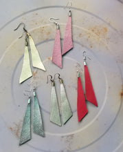 Load image into Gallery viewer, Triangle leather earrings
