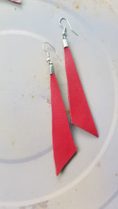 Triangle leather earrings