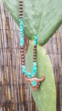 Load image into Gallery viewer, Bull turquoise necklace
