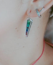 Load image into Gallery viewer, Aztec rainbow earrings
