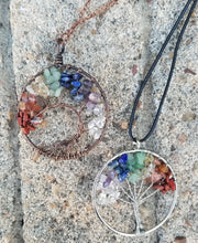 Load image into Gallery viewer, 7 chakra tree of life necklace
