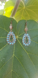 Turquoise boho earrings