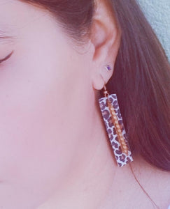 Rectangle leather earrings