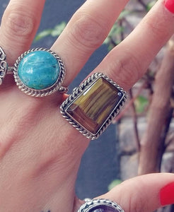 Tiger's eye rings