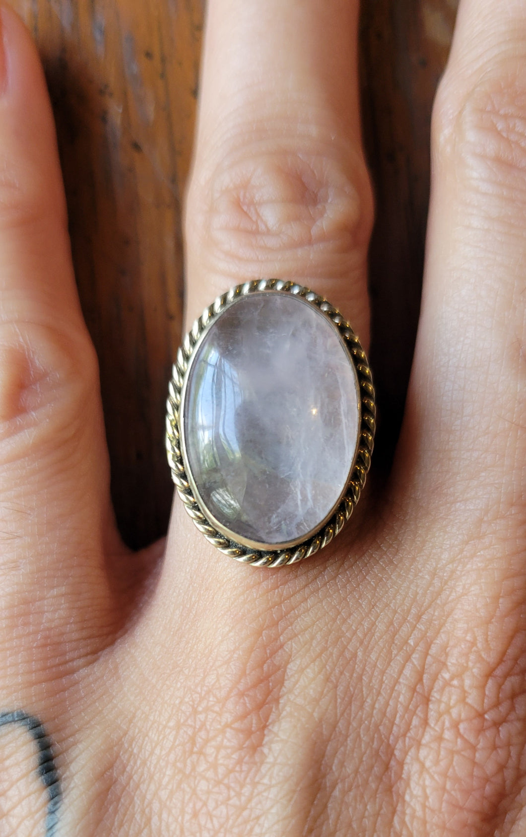 Rose quartz ring