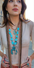 Load image into Gallery viewer, Squash blossom turquoise necklace
