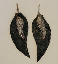 Load image into Gallery viewer, Angel wings leather earrings
