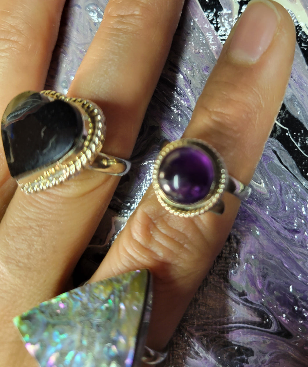 Amethyst rings