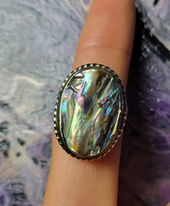 Abalone shell ring