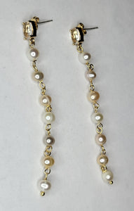 Long pearl earrings