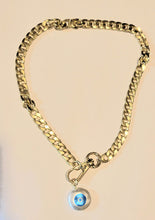 Load image into Gallery viewer, Pearl Evil eye chain necklace
