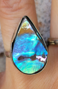 Abalone shell ring