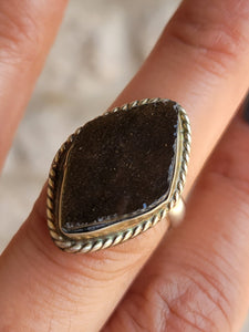 Golden Sheen obsidian ring