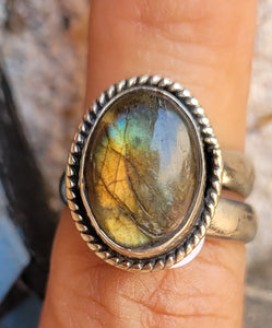 Labradorite rings