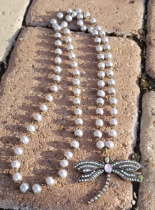 Silver dragonfly necklace