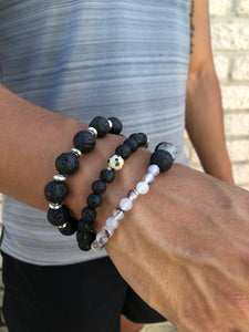 Agate and lava rock bracelet