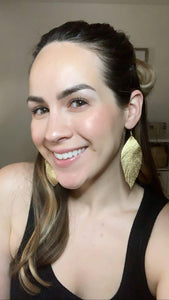 Boho metallic leather earrings