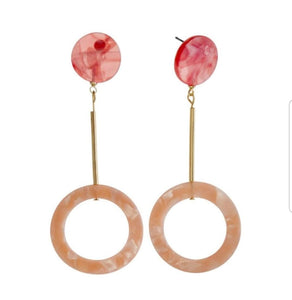 Pink round earrings