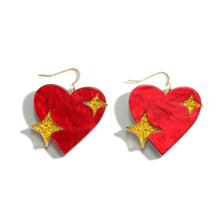 Load image into Gallery viewer, Heart drop earrings
