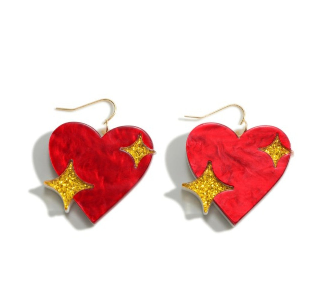 Heart drop earrings