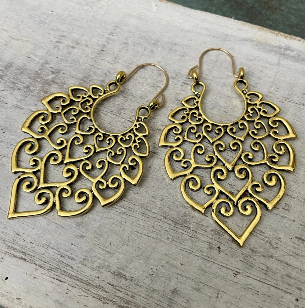 Bohemian gold earrings