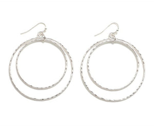 Bohemian silver hoops