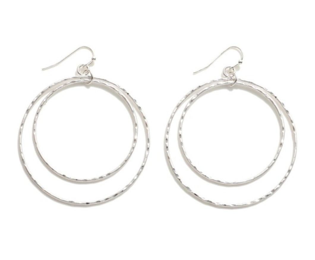 Bohemian silver hoops