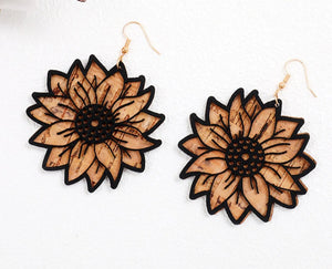 Flower cork earrings