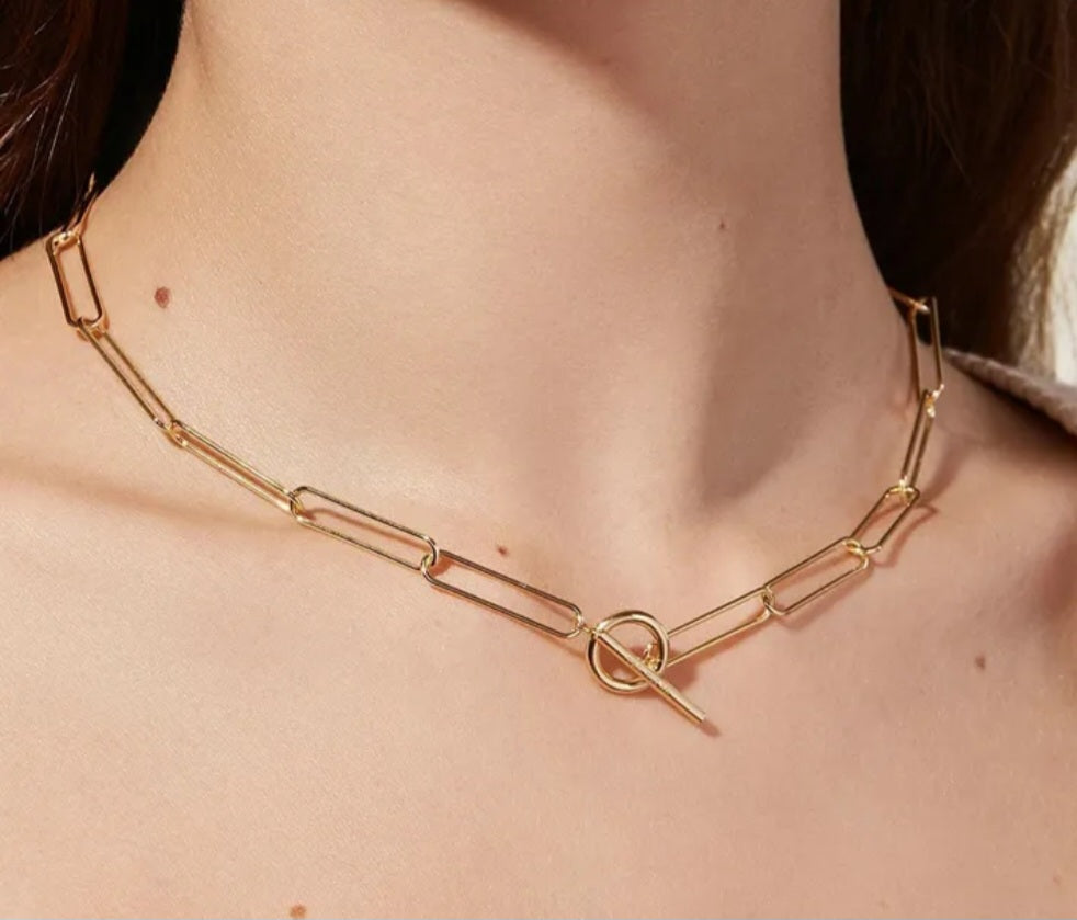 Bluckle flat chain necklace