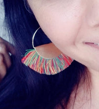 Load image into Gallery viewer, Colorful tassel hoops
