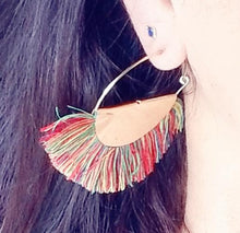 Load image into Gallery viewer, Colorful tassel hoops
