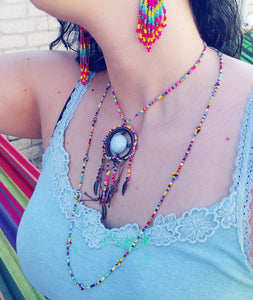 Colorful beads long necklaces