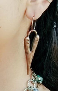 Heart copper earrings