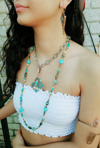 Natural stones necklace (Turquoise colors)