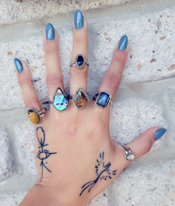 Labradorite rings